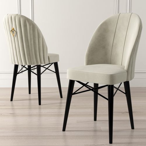 Sedia Grigio Chiaro Nero 6 Sedie Imbottito, Peso Supportato 120 kg - Perillis