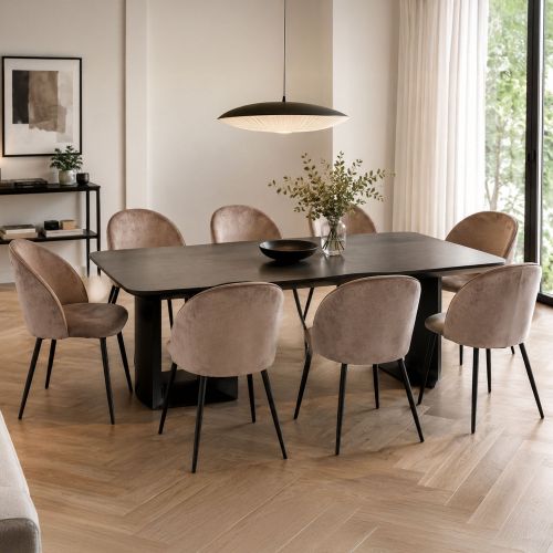 Sedia Grigio Tortora 8 Sedie Imbottito, Peso Supportato 120 kg - Achito