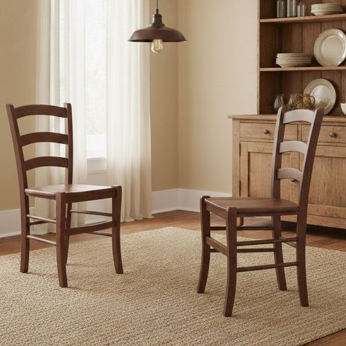 Sedia Marrone Noce 2 Sedie Colore Seduta Marrone, Sfumatura Colore Struttura Noce - Matelica