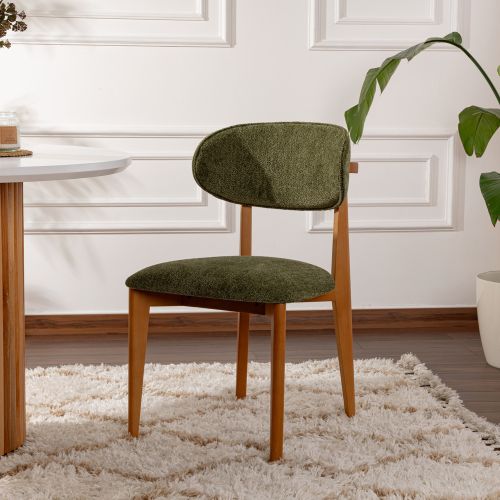 Sedia Marrone Noce Verde 2 Sedie Imbottito, Peso Supportato 120 kg - Morubio