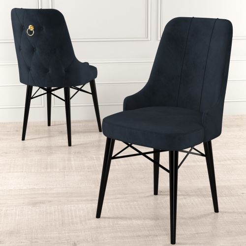 Sedia Nero 6 Sedie Imbottito, Peso Supportato 120 kg - Cressa