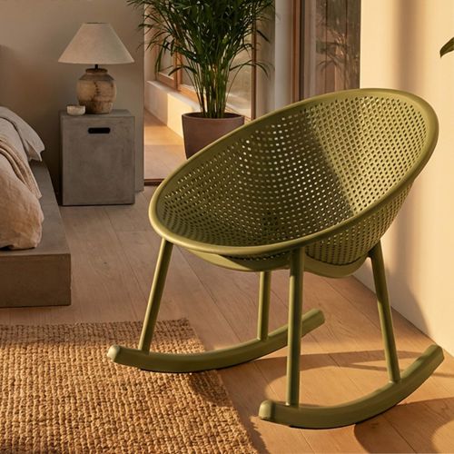 Sedia Verde a Dondolo, Adatto per Indoor-outdoor, Materiale Struttura in Plastica - Phunt