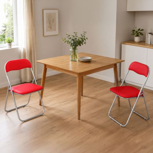 Set 2 sedie pieghevoli imbottite rosse struttura in metallo - Antenore