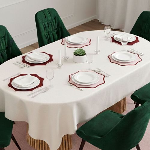 Set 6 Tovagliette-Sottopiatti in Ecopelle Hati, Rosso e Rosa 40x40 cm, Coppia bicolore, Lavabili e Antiscivolo, Indoor-Outdoor, Made in Italy