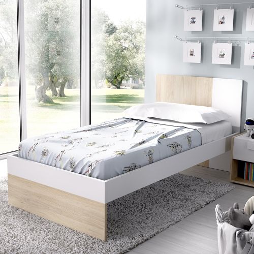 Set Camera da Letto Marrone Rovere Bianco 4 Cassetti 2 Ripiani, Ante - Oakhurst
