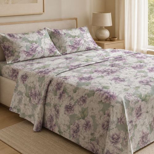 Set Completo Letto Matrimoniale Rosa Azzurro 100% Puro Cotone, Lavabile in Lavatrice - Rovanone Luxury