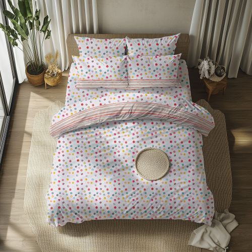 Set Completo Letto Matrimoniale Rosso Giallo 50% Cotone 50% Poliestere, Lavabile in Lavatrice - Sasemama Luxury