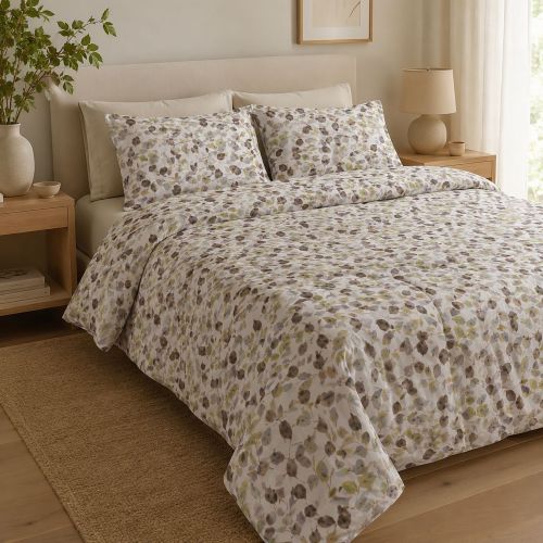 Set Completo Letto Singolo Multicolore Percalle 210 Fili in Cotone Pettinato e Mercerizzato, Lavabile in Lavatrice - Saloma Luxury