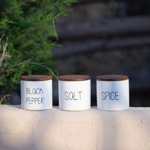 Set Contenitori Bianco Marrone Noce set da 3 Colore Struttura Marrone, Materiale Struttura in Legno Nobilitato - Nibara