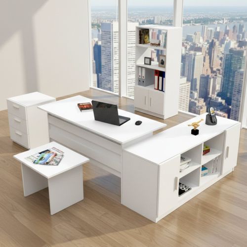 Set da ufficio Hilda, Bianco