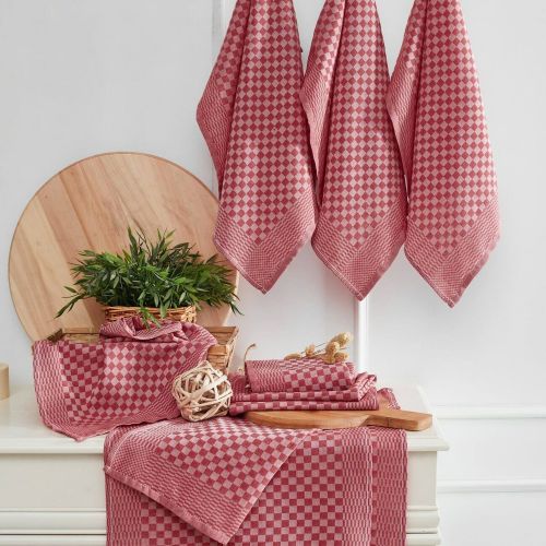 Set di 10 strofinacci Munster, 40x60 cm, Rosso