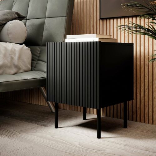 Set di 2 comodini Livraga, 45x40 h51 cm, Nero