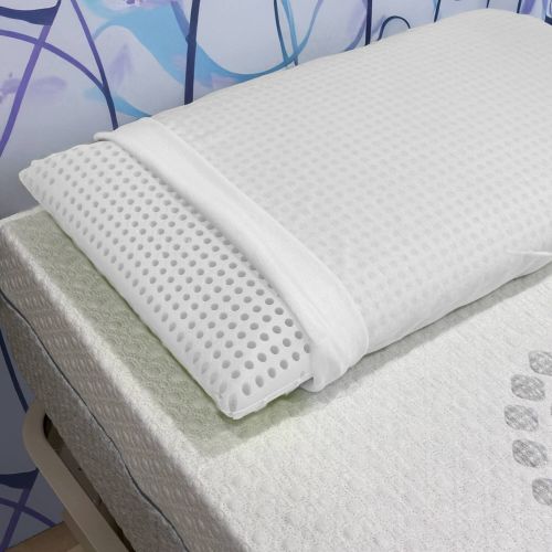 Set di 2 guanciali Basilico, Made in Italy, 70x40 h16 cm, Bianco