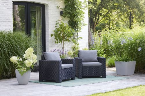 Set di 2 poltrone da esterno Miramichi, 83x68 h72 cm, Antracite