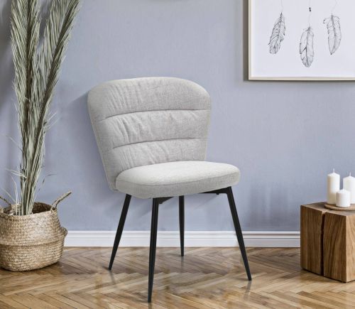 Set di 2 sedie Bitritto, Seduta indoor, Sedia imbottita, Poltrona multiuso, 58x61 h85 cm, Nero e Grigio