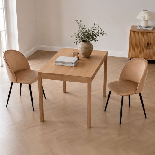 Set di 2 sedie design imbottite in velluto beige - Achito