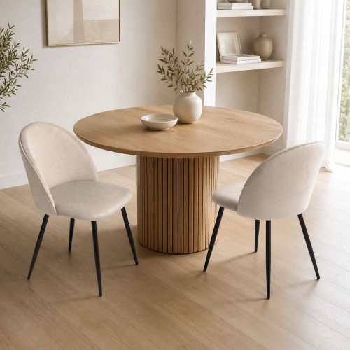 Set di 2 sedie imbottite in velluto grigio chiaro - Achito