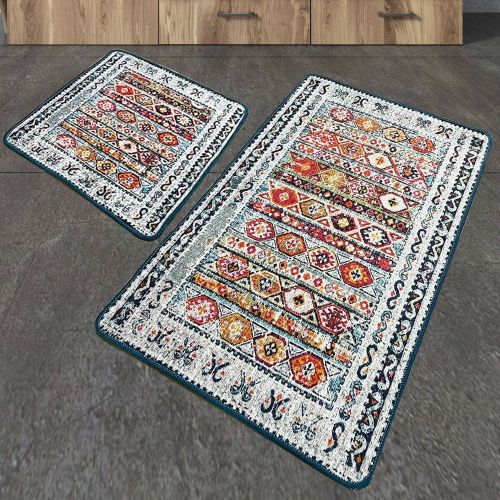 Set di 2 tappeti da bagno Dyersburg, 100x60 cm, Multicolore