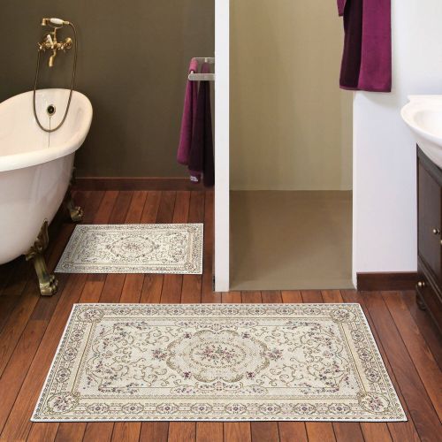 Set di 2 tappeti da bagno Michigan City, 100x60 cm, Eleganza dorata