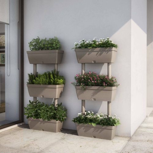 Set di 3 vasi Aldunga, 49x22h16 cm, Tortora