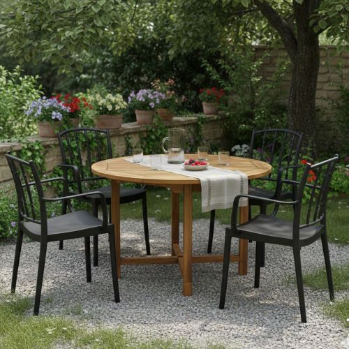 Set di 4 sedie da esterno Banyumas, 57x51 h85 cm, Antracite