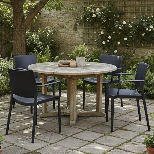 Set di 4 sedie da esterno Bontang, 57x48 h81 cm, Antracite