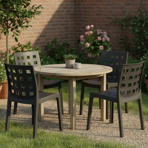 Set di 4 sedie da esterno chic antracite - Bandung