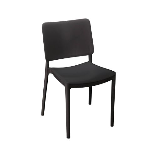 Set di 4 sedie da esterno Fratte, Seggiola da giardino, Seduta outdoor multiuso, Poltrona indoor o outdoor, Made in Italy, 48x48 h81 cm, Antracite