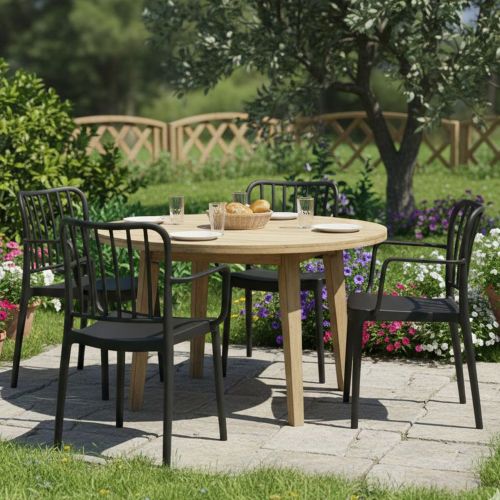 Set di 4 sedie da esterno Jember, 57x50 h82 cm, Antracite