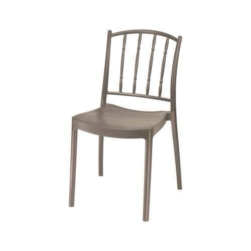 Set di 4 sedie da esterno Maser, Seggiola da giardino, Seduta outdoor multiuso, Poltrona indoor o outdoor, Made in Italy, 48x51 h85 cm, Tortora