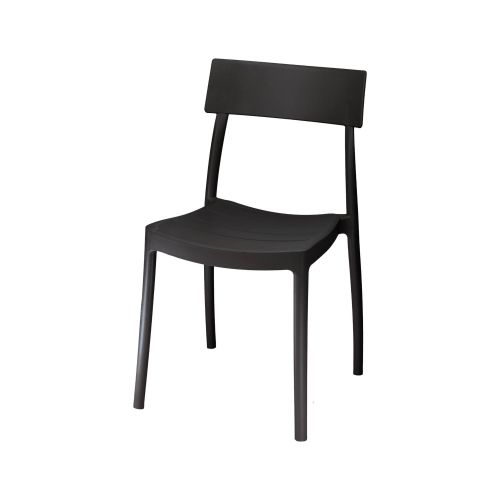 Set di 4 sedie da esterno Nevano, Seggiola da giardino, Seduta outdoor multiuso, Poltrona indoor o outdoor, Made in Italy, 48x48 h81 cm, Antracite