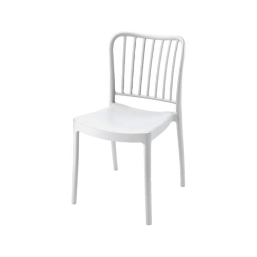 Set di 4 sedie da esterno Toffia, Seggiola da giardino, Seduta outdoor multiuso, Poltrona indoor o outdoor, Made in Italy, 48x50 h82 cm, Bianco