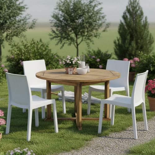 Set di 4 sedie da giardino antipioggia bianco - Binjai
