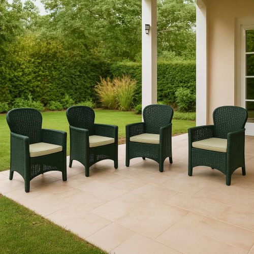 Set di 4 sedie da giardino in plastica antracite - Amilton