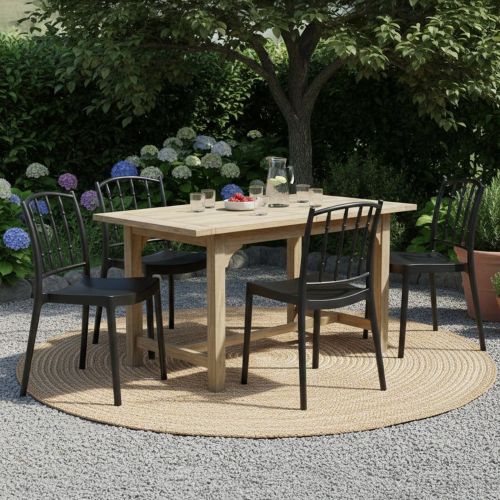 Set di 4 sedie da giardino resistenti antracite - Batam