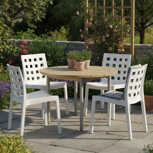 Set di 4 sedie da giardino resistenti bianco - Bandung