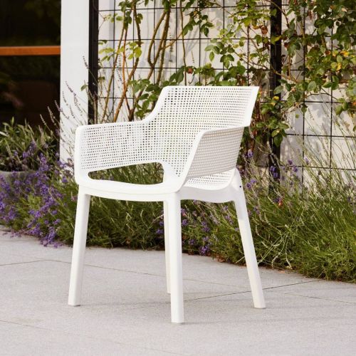 Set di 6 sedie da giardino impilabili bianco - Boisbriand