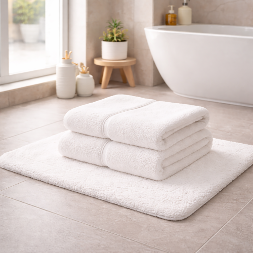 Set di Asciugamani Bianco 100% Puro Cotone set da 2 - Sanenere Luxury