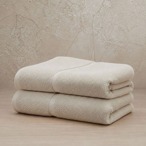 Set di Asciugamani Bianco Panna 100% Puro Cotone set da 2 - Sanonefa Luxury