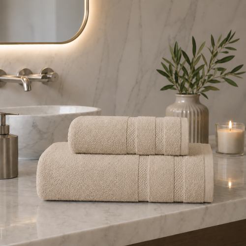 Set di Asciugamani Marrone 100% Cotone Egiziano Pettinato e Mercerizzato set da 14 - Saleneba Luxury