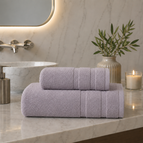 Set di Asciugamani Viola Lilla 100% Cotone Egiziano Pettinato e Mercerizzato set da 10 - Saleneba Luxury