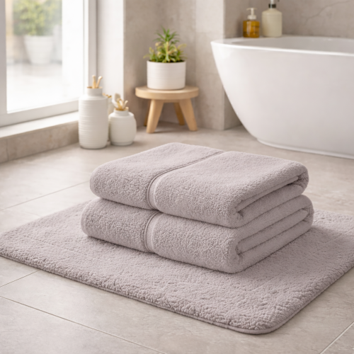 Set di Asciugamani Viola Lilla 100% Puro Cotone set da 2 - Sanenere Luxury
