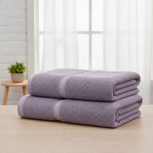 Set di Asciugamani Viola Lilla 100% Puro Cotone set da 2 - Sanonefa Luxury