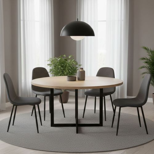 Set di Sedie Nero Antracite Nero 4 Sedie Imbottito, Sfumatura Colore Struttura Antracite - Zambrone