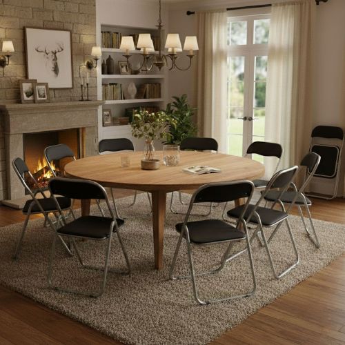 Set di Sedie Nero Grigio 10 Sedie Imbottito, Peso Supportato 80 kg - Antenore