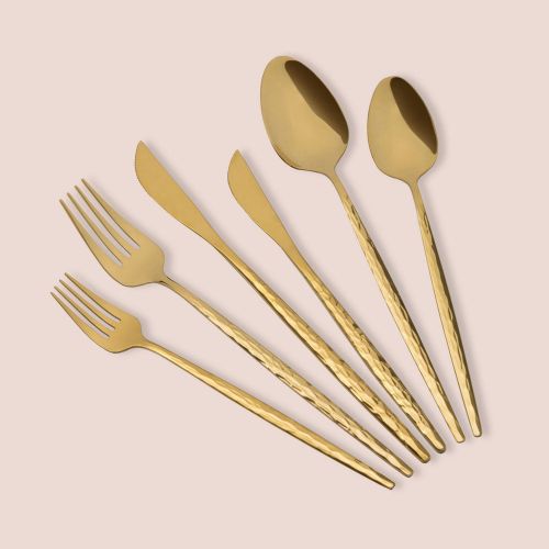 Set Posate oro set da 36 Adatto per Lavastoviglie, - Nimesira