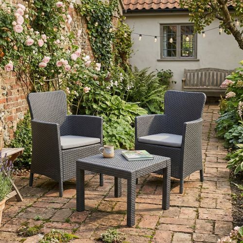 Set salotto balcone 2 poltrone antracite - Brooks