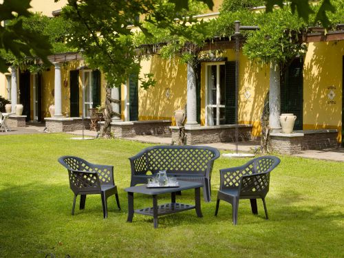 Set salotto da esterno Adone, 100% Made in Italy, Antracite