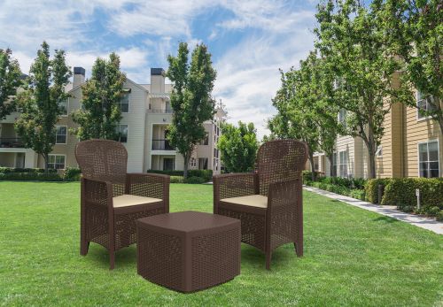 Set salotto da esterno Dakain, 100% Made in Italy, Marrone