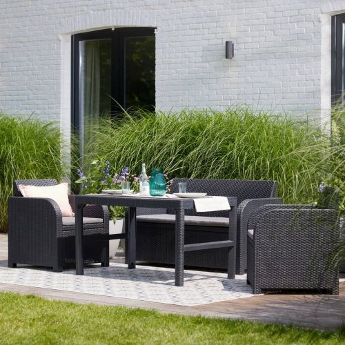 Set salotto da esterno Joliette, 129x62 h77 cm, Antracite